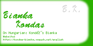 bianka kondas business card